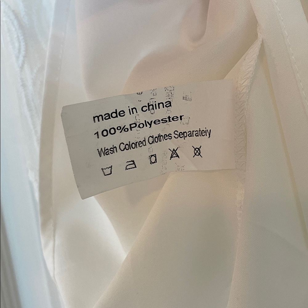 White Lace Off Shoulder Lace Maxi Dress Boho Size L - Picture 9 of 9